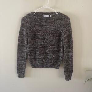 525 America Crewneck Sweater Womens XS Black Red Cropped Basic Knit